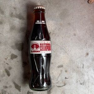 Coca-Cola Alabama Champions Bottle with Red and White Label